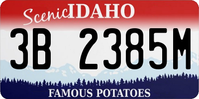 ID license plate 3B2385M