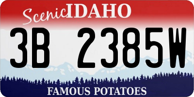 ID license plate 3B2385W
