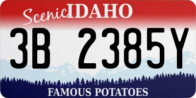 ID license plate 3B2385Y