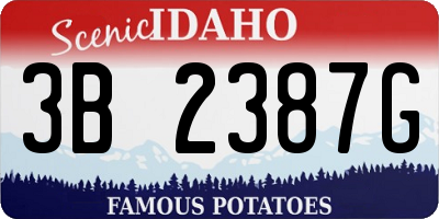 ID license plate 3B2387G
