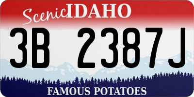 ID license plate 3B2387J