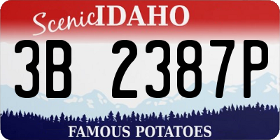 ID license plate 3B2387P