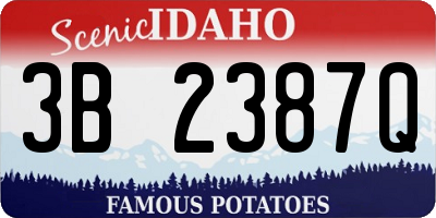 ID license plate 3B2387Q