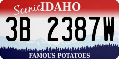 ID license plate 3B2387W