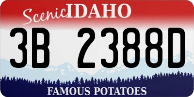 ID license plate 3B2388D