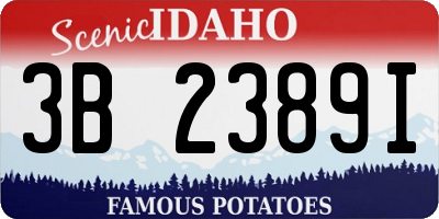 ID license plate 3B2389I