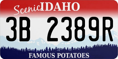 ID license plate 3B2389R