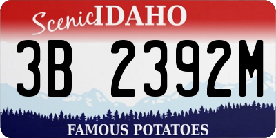 ID license plate 3B2392M