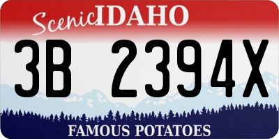 ID license plate 3B2394X