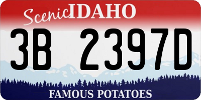 ID license plate 3B2397D