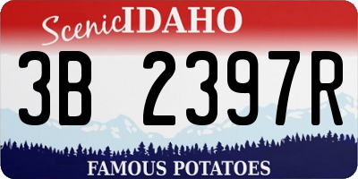 ID license plate 3B2397R