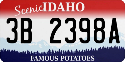 ID license plate 3B2398A