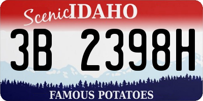 ID license plate 3B2398H