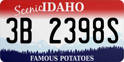 ID license plate 3B2398S