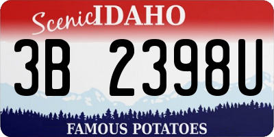 ID license plate 3B2398U