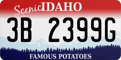 ID license plate 3B2399G