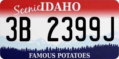 ID license plate 3B2399J