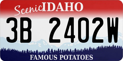 ID license plate 3B2402W