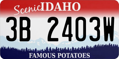 ID license plate 3B2403W