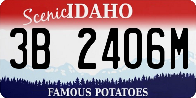 ID license plate 3B2406M