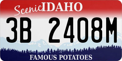 ID license plate 3B2408M