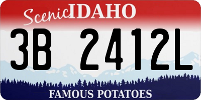 ID license plate 3B2412L
