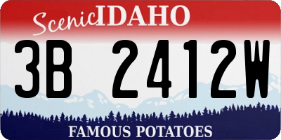 ID license plate 3B2412W