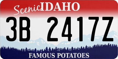 ID license plate 3B2417Z