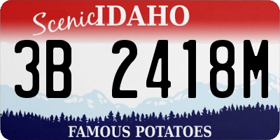 ID license plate 3B2418M