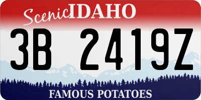 ID license plate 3B2419Z