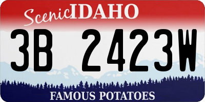 ID license plate 3B2423W