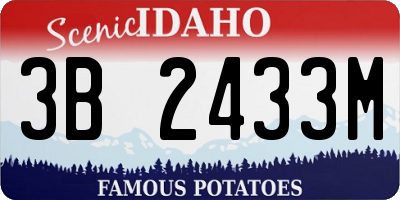 ID license plate 3B2433M