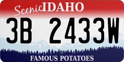 ID license plate 3B2433W