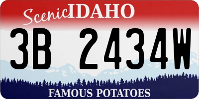 ID license plate 3B2434W