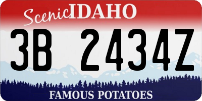 ID license plate 3B2434Z