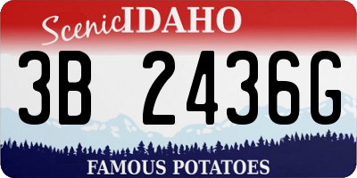 ID license plate 3B2436G