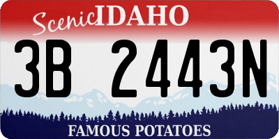 ID license plate 3B2443N