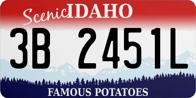 ID license plate 3B2451L