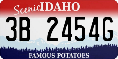 ID license plate 3B2454G