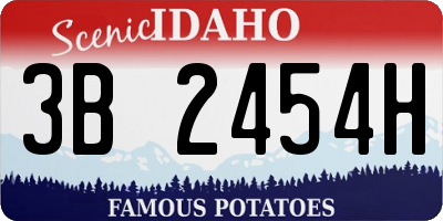ID license plate 3B2454H