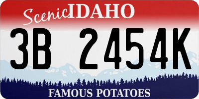 ID license plate 3B2454K