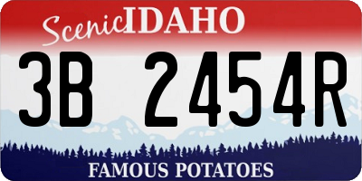ID license plate 3B2454R
