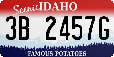 ID license plate 3B2457G