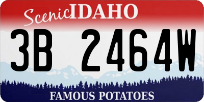ID license plate 3B2464W