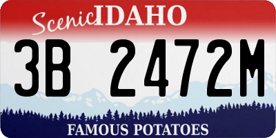 ID license plate 3B2472M