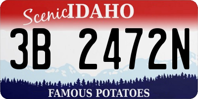 ID license plate 3B2472N