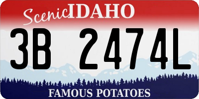 ID license plate 3B2474L