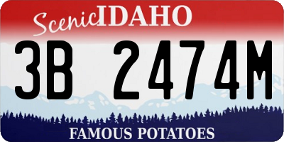 ID license plate 3B2474M
