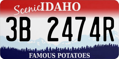 ID license plate 3B2474R