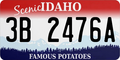 ID license plate 3B2476A
